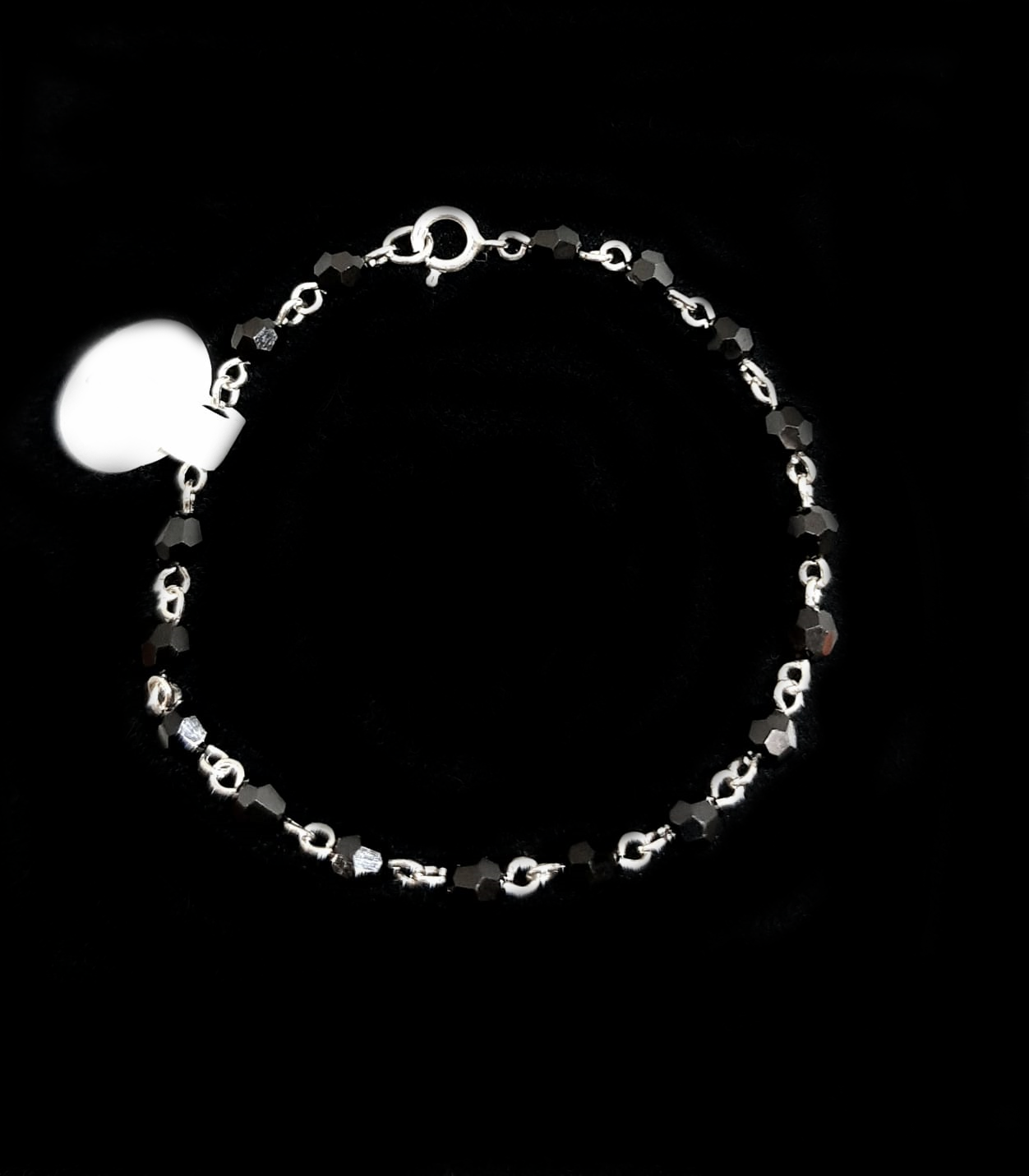 Silver Baby Jetbead
